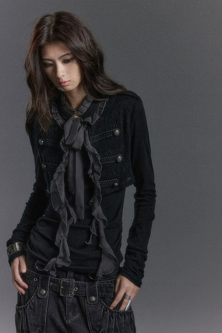 Chiffon Ruffle Bolero Layer Top