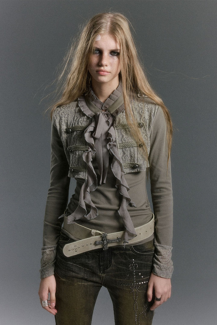 Chiffon Ruffle Bolero Layer Top