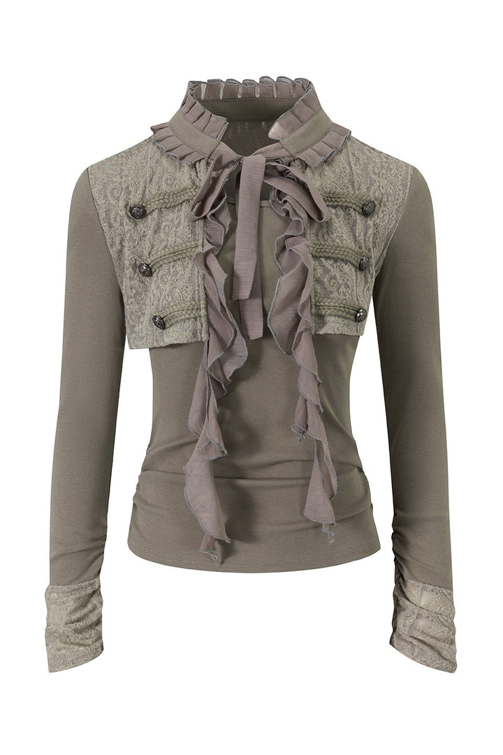 Chiffon Ruffle Bolero Layer Top