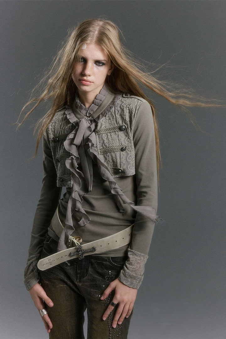 Chiffon Ruffle Bolero Layer Top