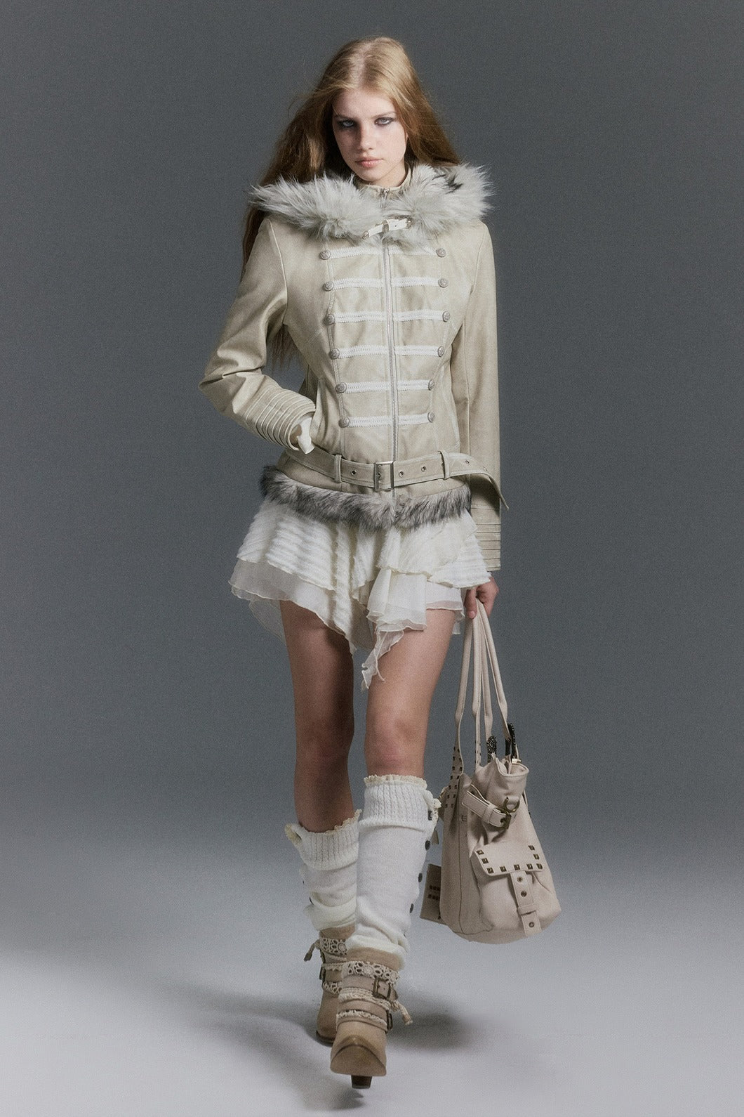 Hussar Faux Leather Hooded Jacket