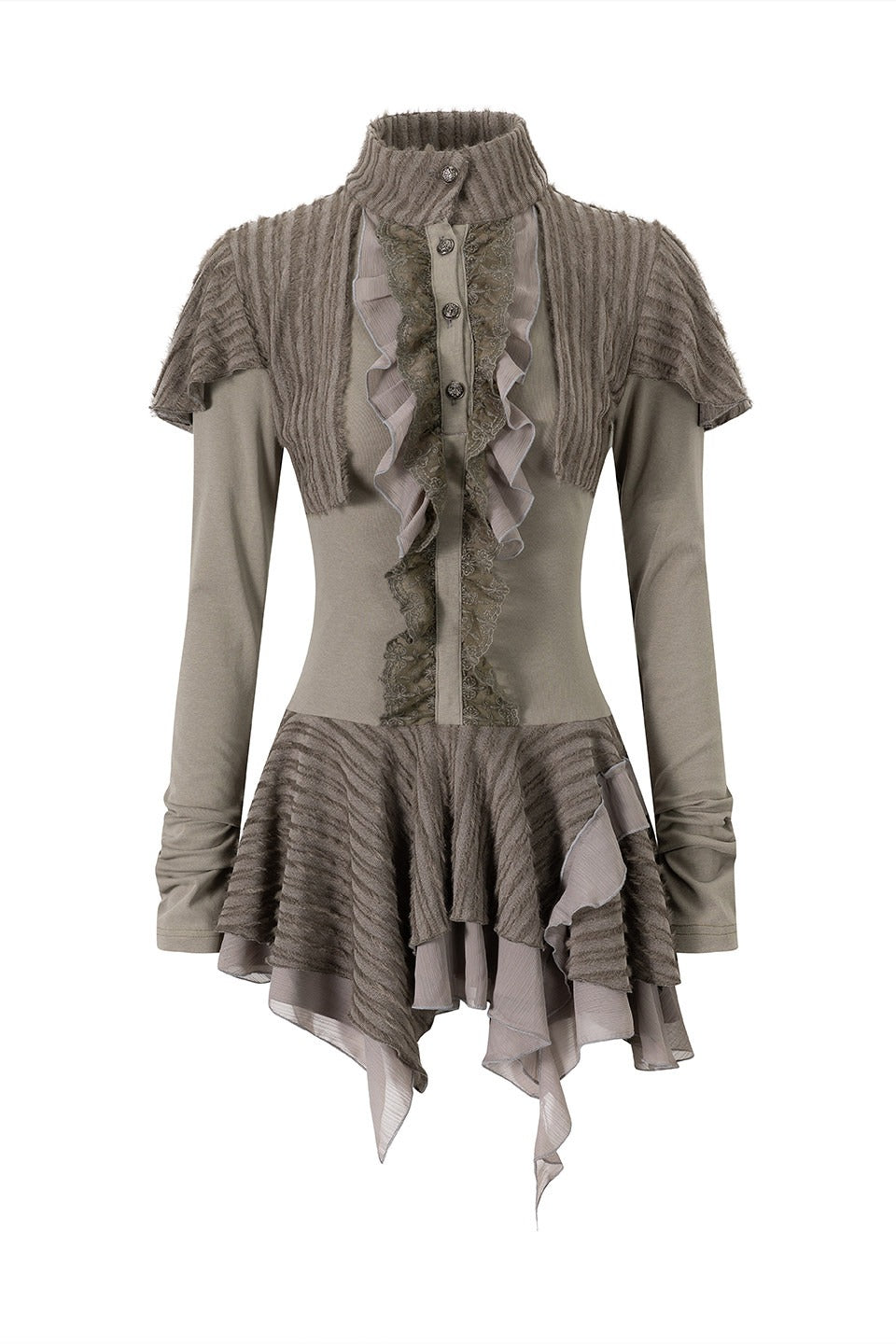 Fuzzy Shrug Layered Mini Dress