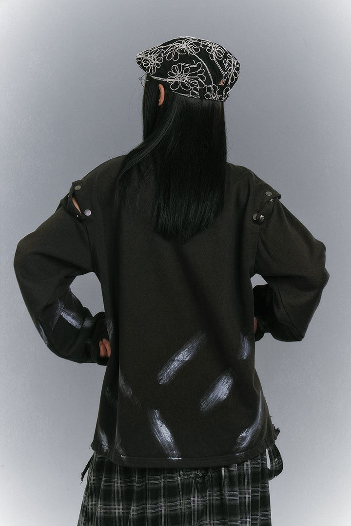 Angel Patch Snap Shoulder Sweatshirt