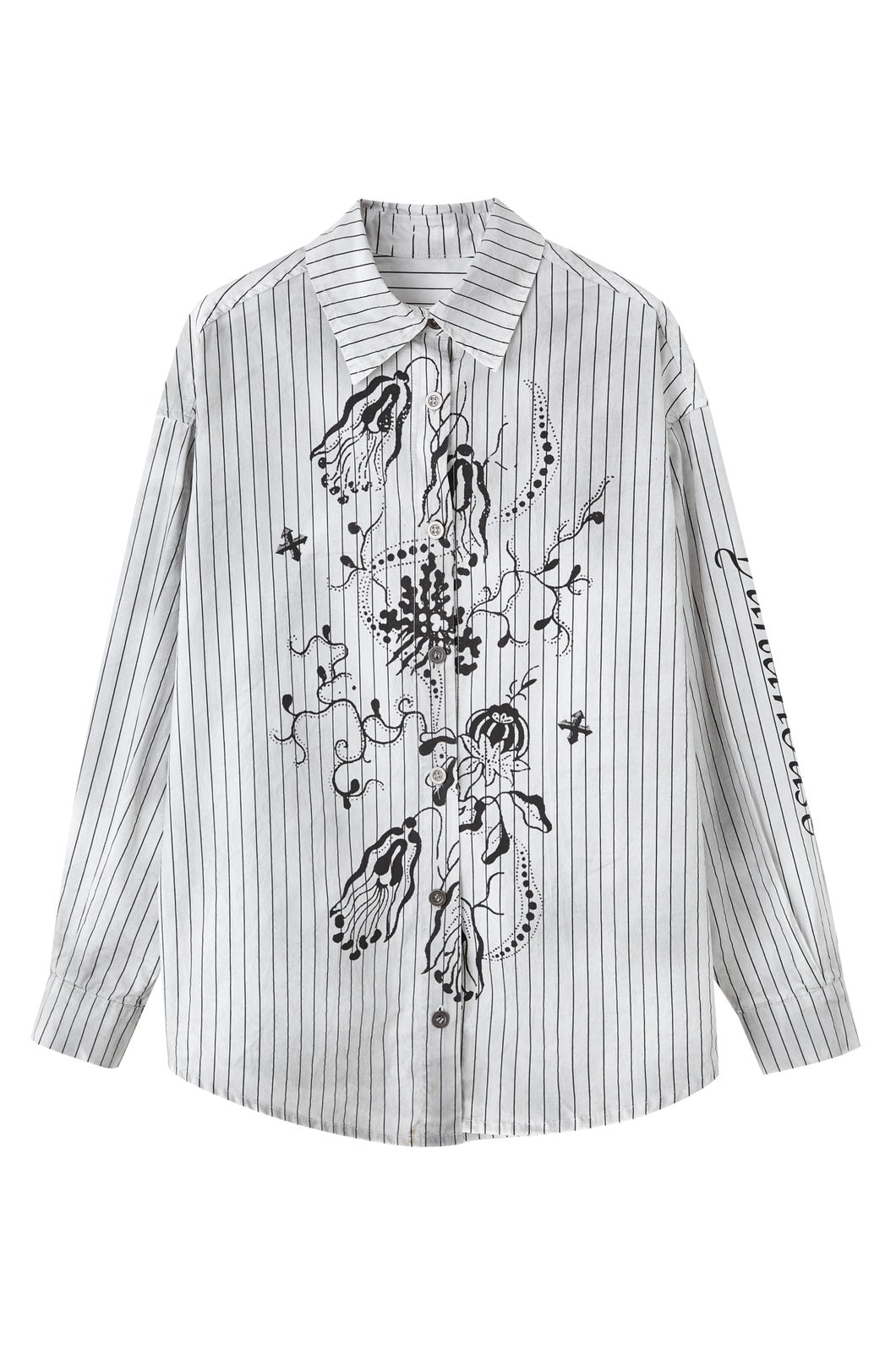 Graffiti Pinstripe Oversized Shirt