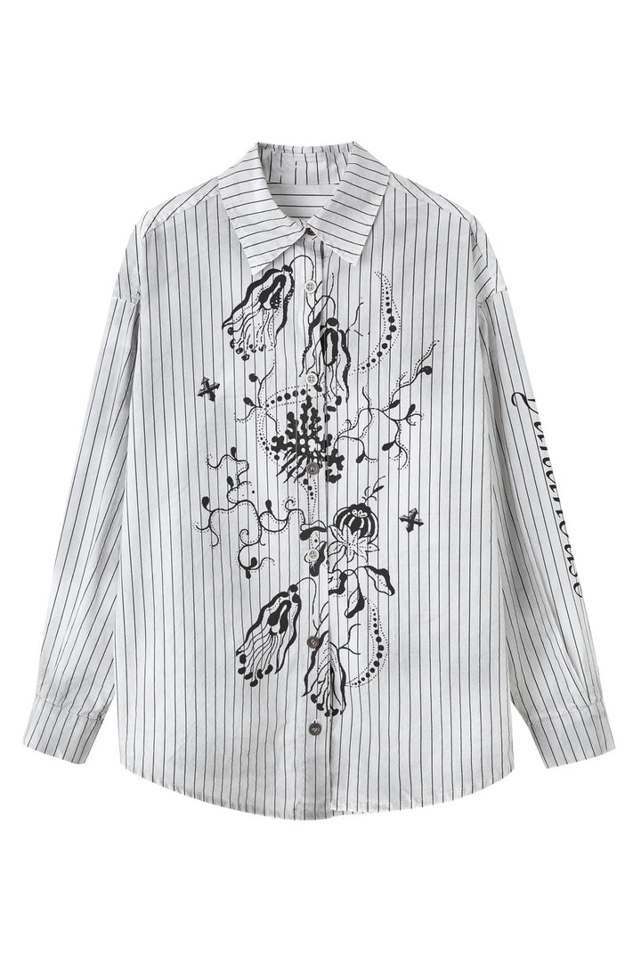 Graffiti Pinstripe Oversized Shirt