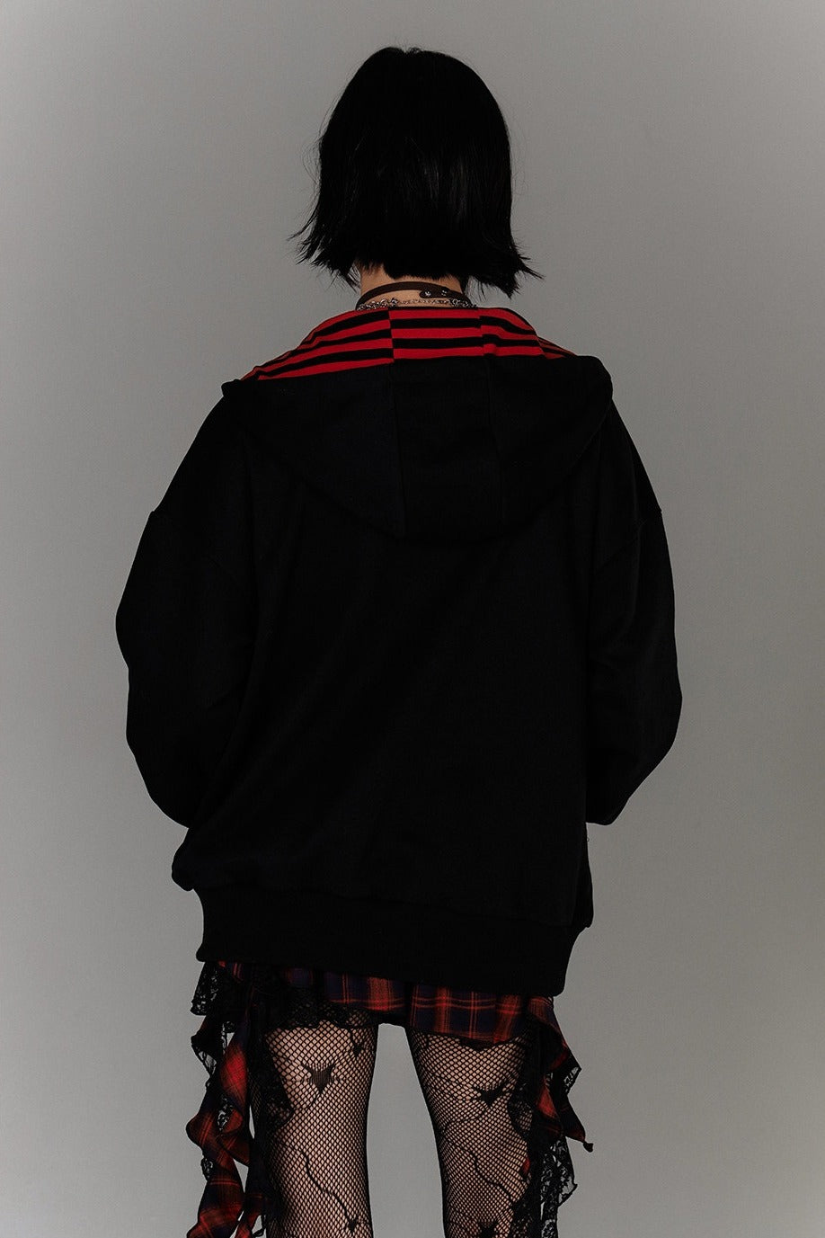 Striped Hood Faux Two-Piece Hoodie