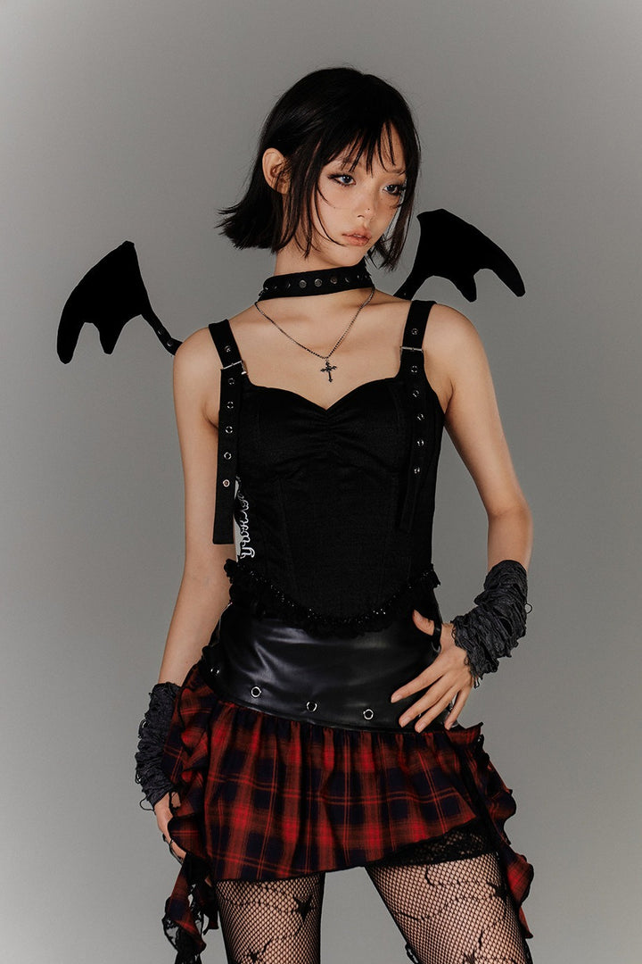 Sweetheart Buckle Strap Corset Top