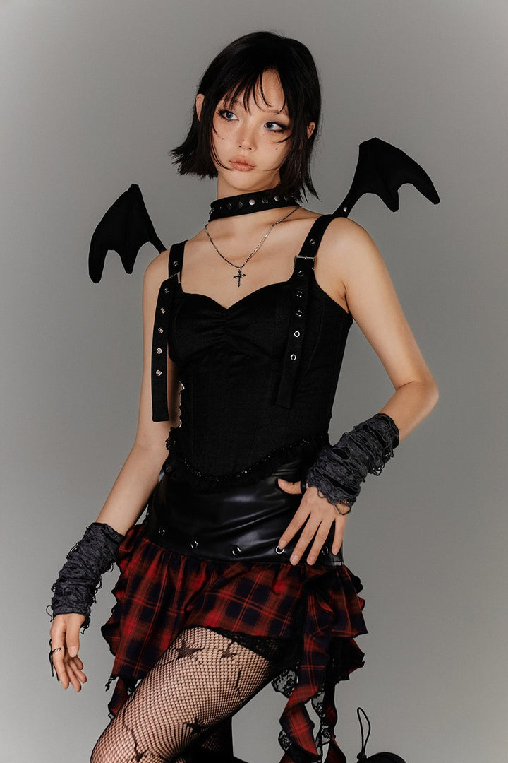 Sweetheart Buckle Strap Corset Top