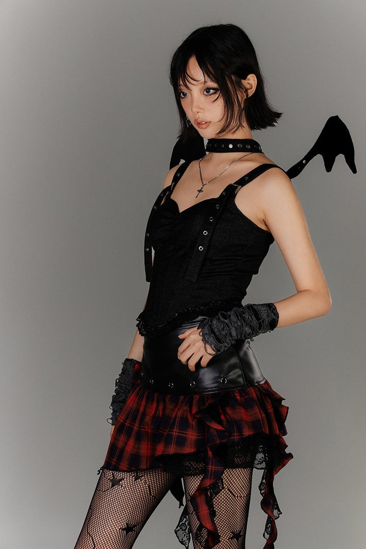 Sweetheart Buckle Strap Corset Top