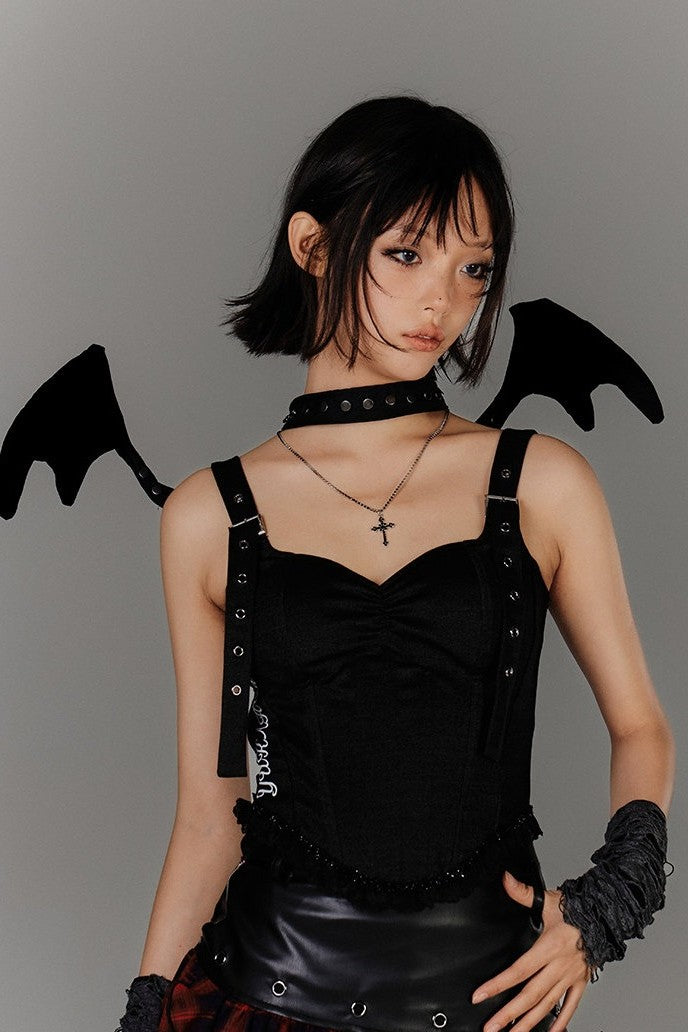 Sweetheart Buckle Strap Corset Top