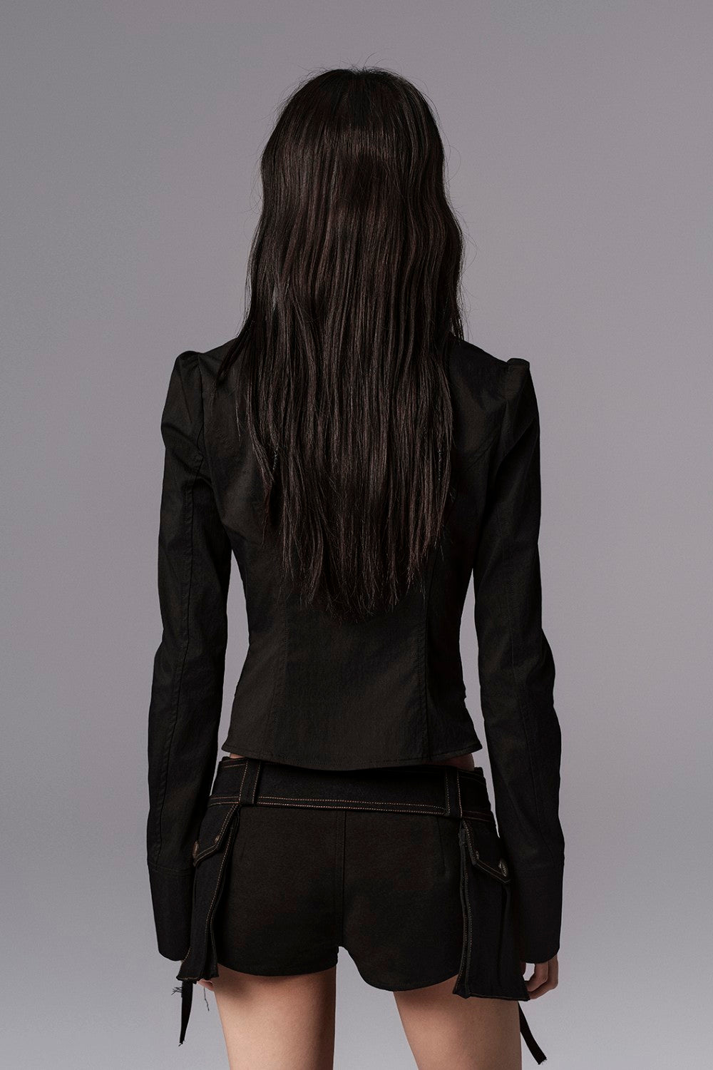 Slim Button Zip-Up Jacket