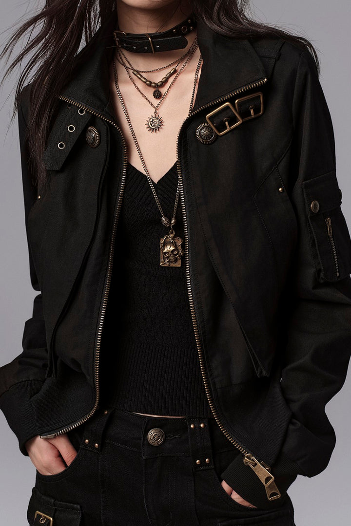 Buckle Collar Utility Jacket