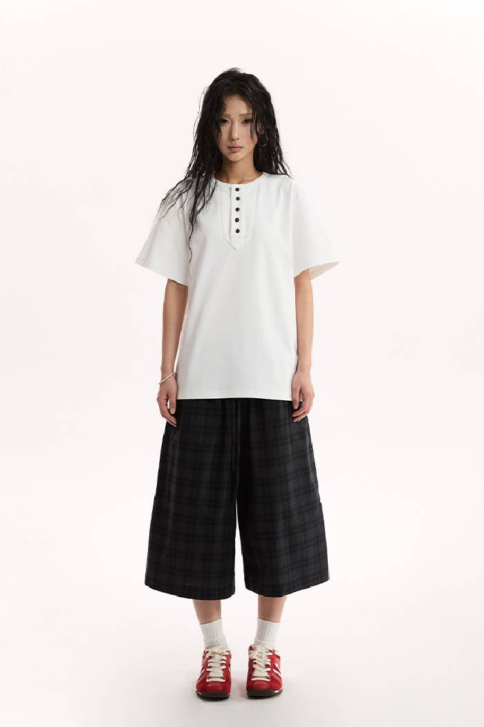 Relaxed Plaid Culottes