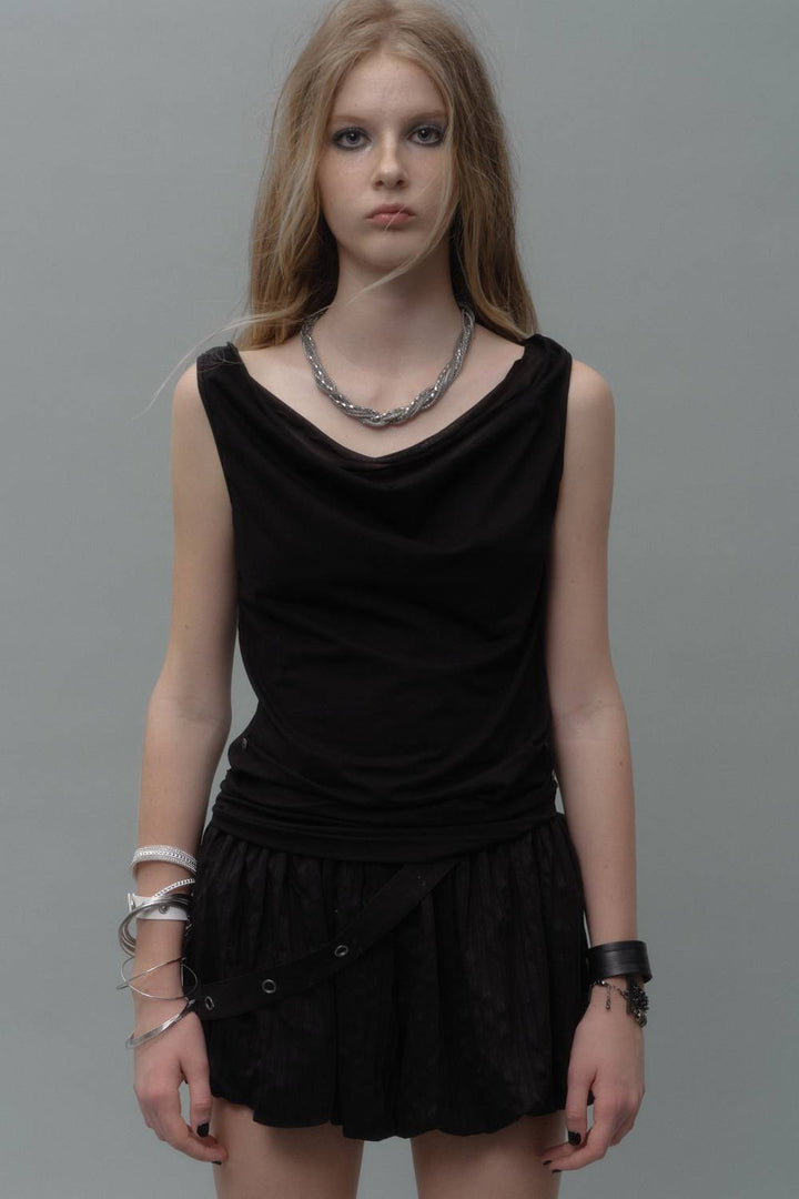 Draped Mesh Top