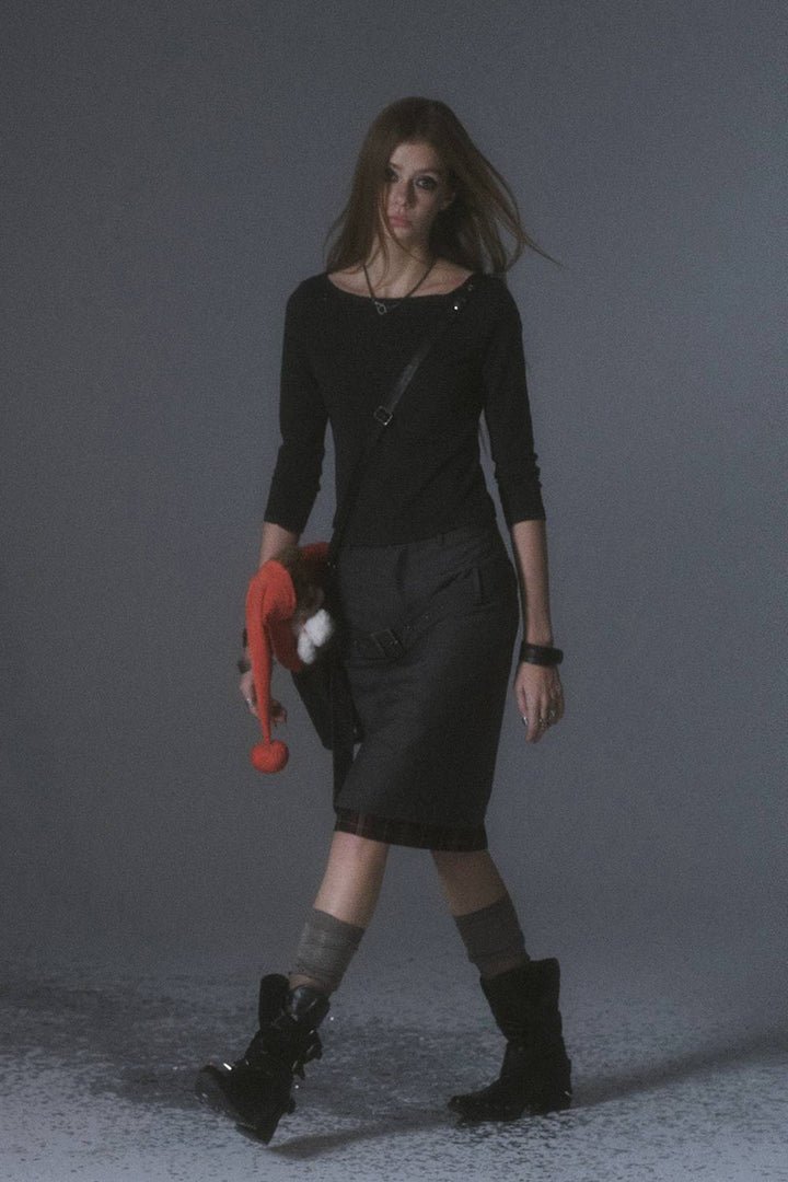 Belted Layered Skirt