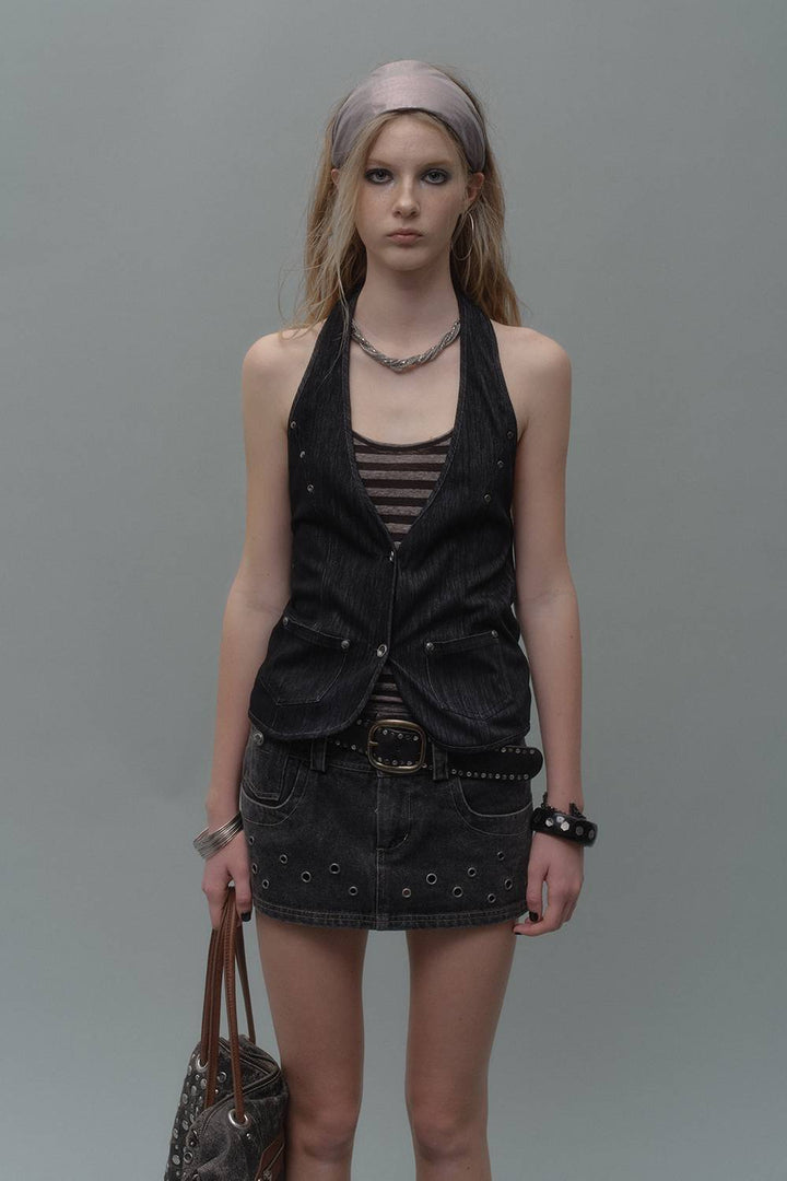 Layered Halter Vest Top