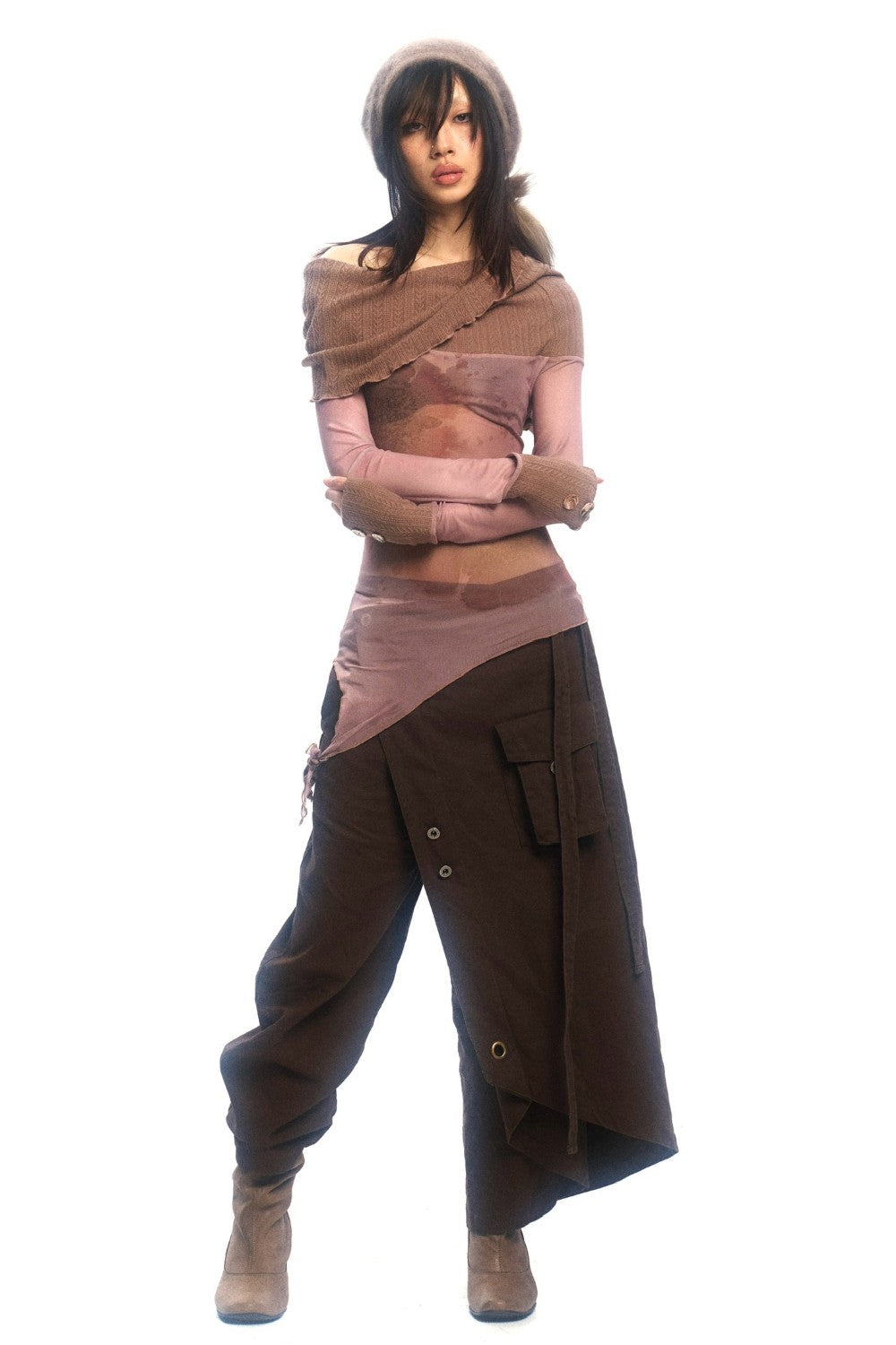 Skirt-Style Wrap Pants