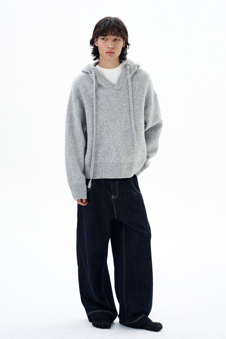 Fall Wool Knit Hoodie