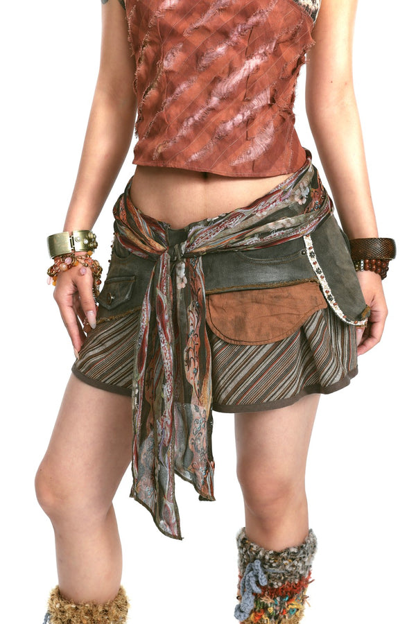Layered Scarf Wrap Skirt