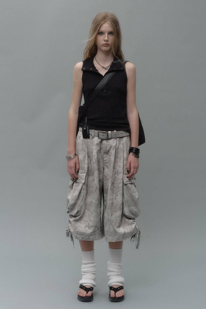 Ribbed Collar Vest