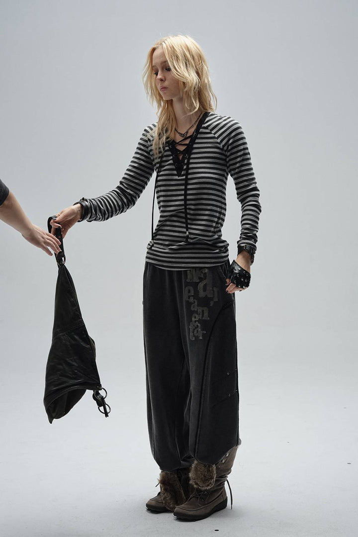 Asymmetric Studded Joggers