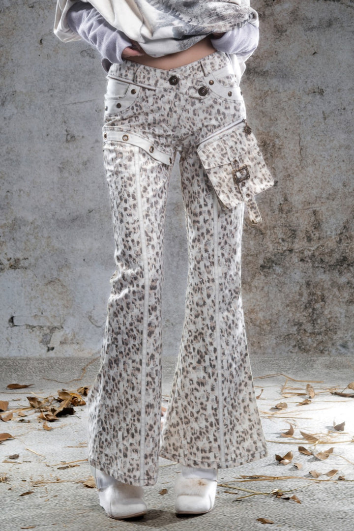 Arielle Leopard Flared Jeans