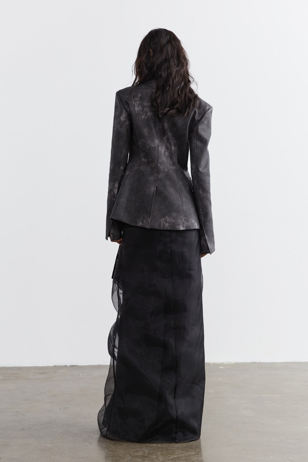 Charcoal Leather Blazer