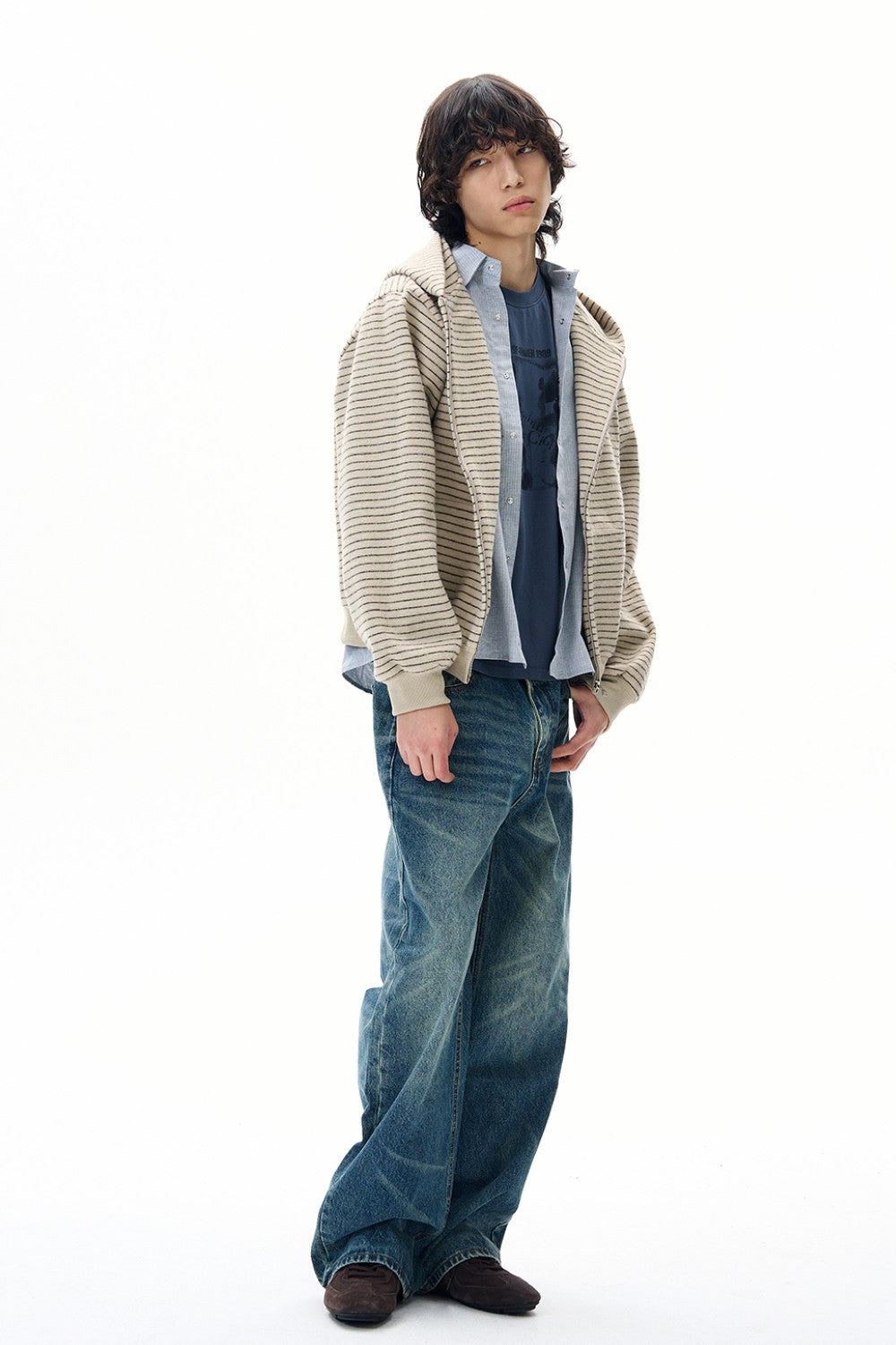 Classic Striped Knit Jacket