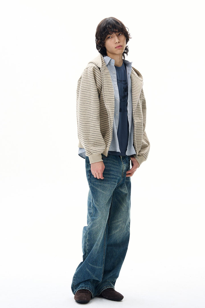 Classic Striped Knit Jacket