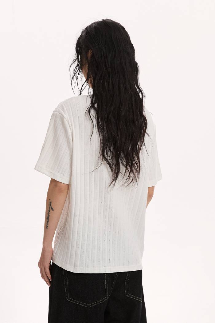 Slim Ribbed Knit Tee