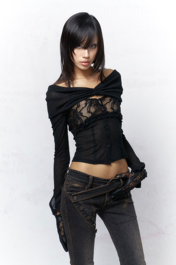 Aria Lace Wrap Top