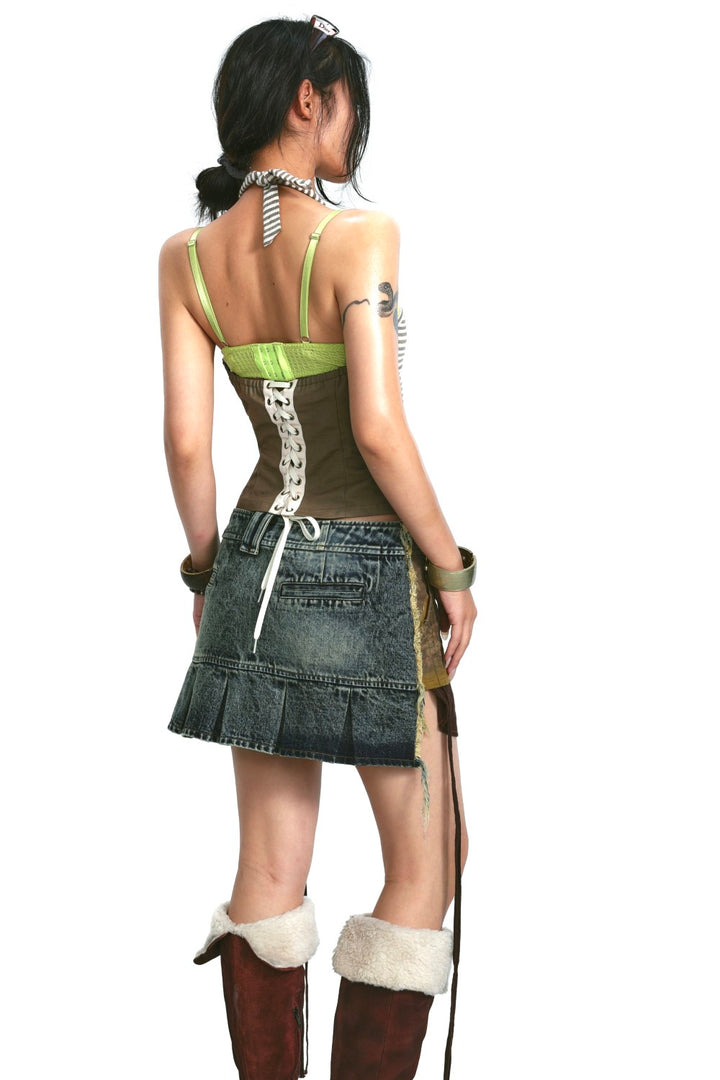 Layered Denim Skirt
