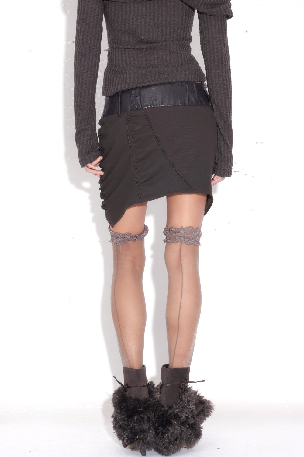 Alina Ruched Zip Skirt