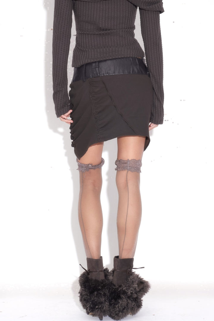 Alina Ruched Zip Skirt