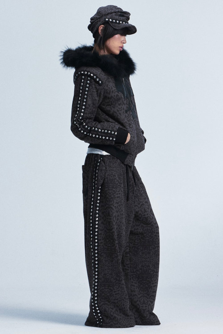 Studded Leopard Jacket