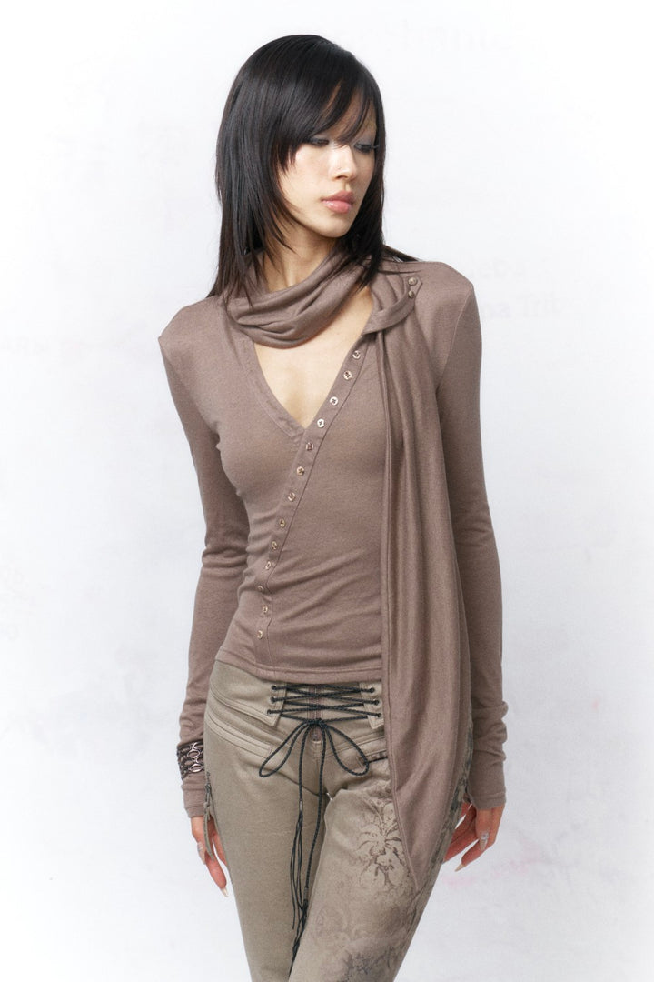 Gia Scarf V-Neck Shirt