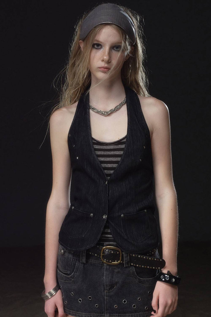 Layered Halter Vest Top