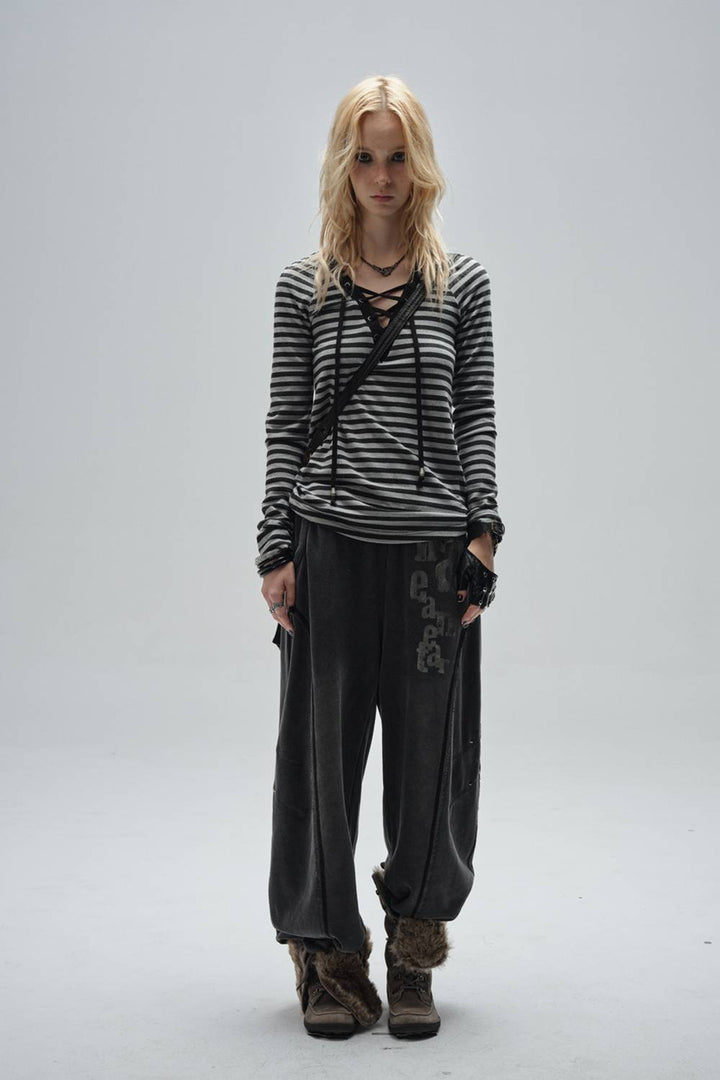 Asymmetric Studded Joggers