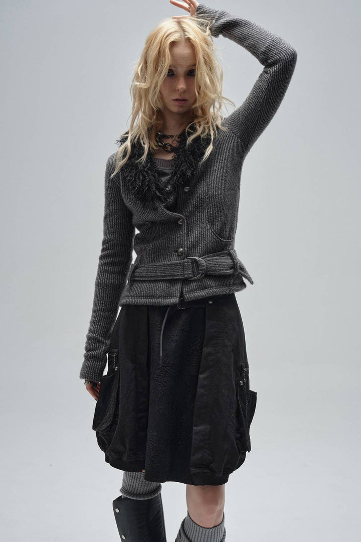 Heavy Dark Knit Cardigan