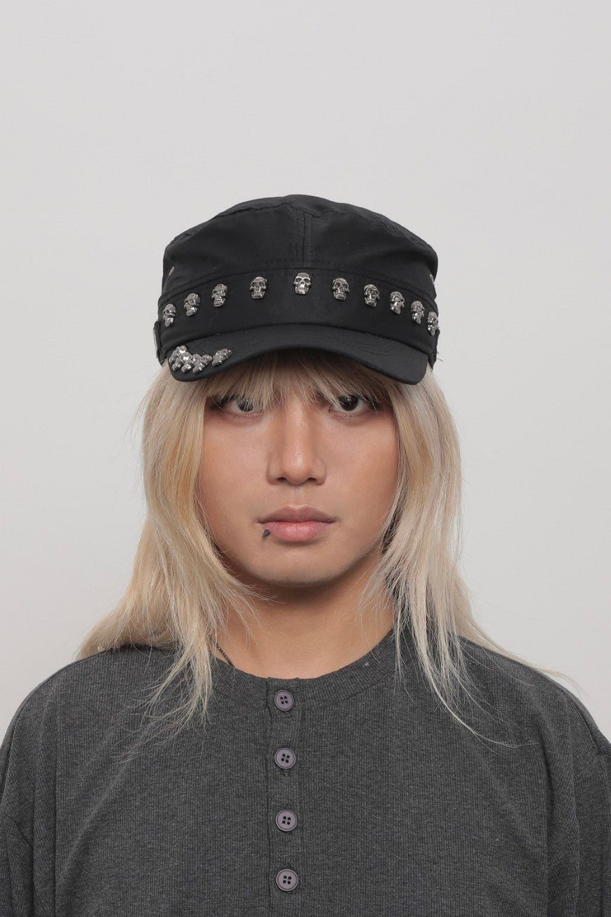 Y2K Studded Skull Cap