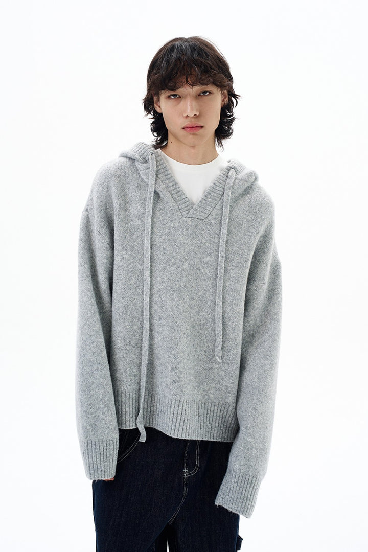Fall Wool Knit Hoodie