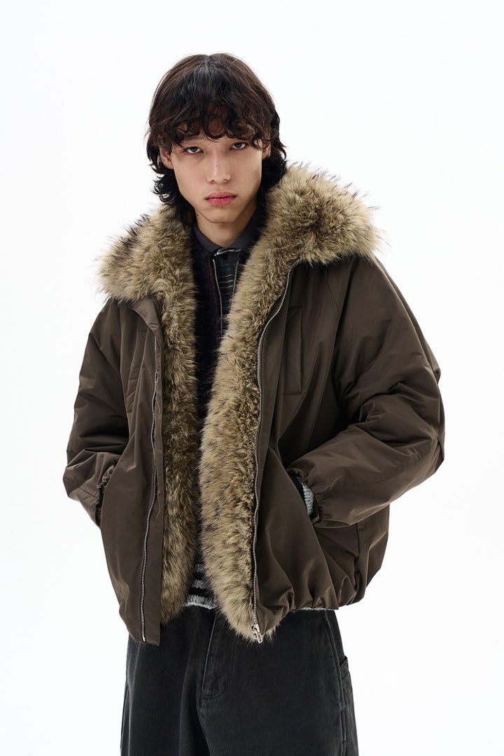 Fur Trim Bomber Jacket