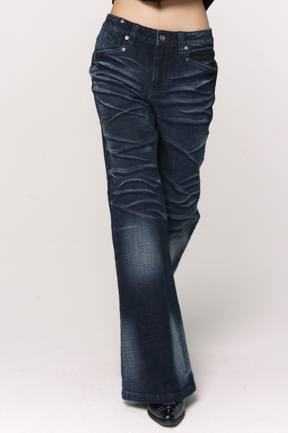 Monica Washed Flare Jeans