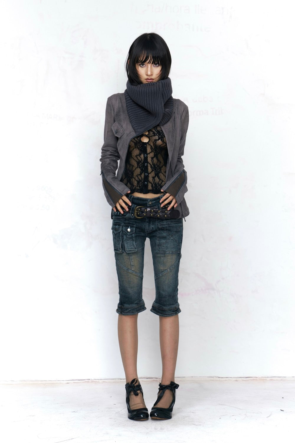 Suede Knit Collar Jacket