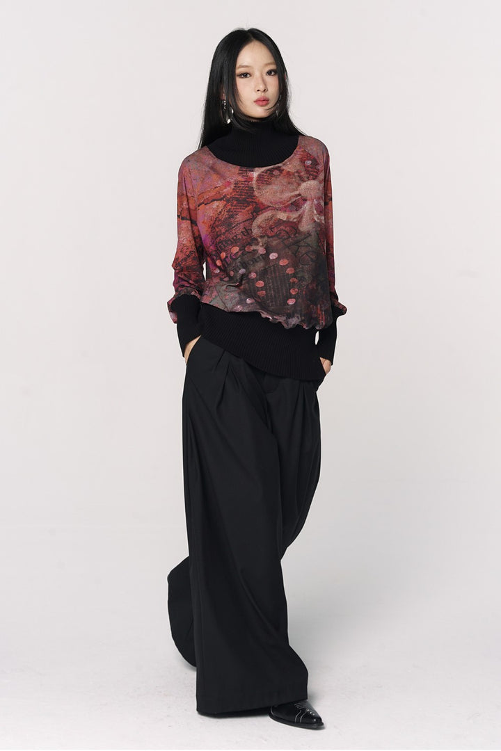 Cherry Lakeview Turtleneck Top