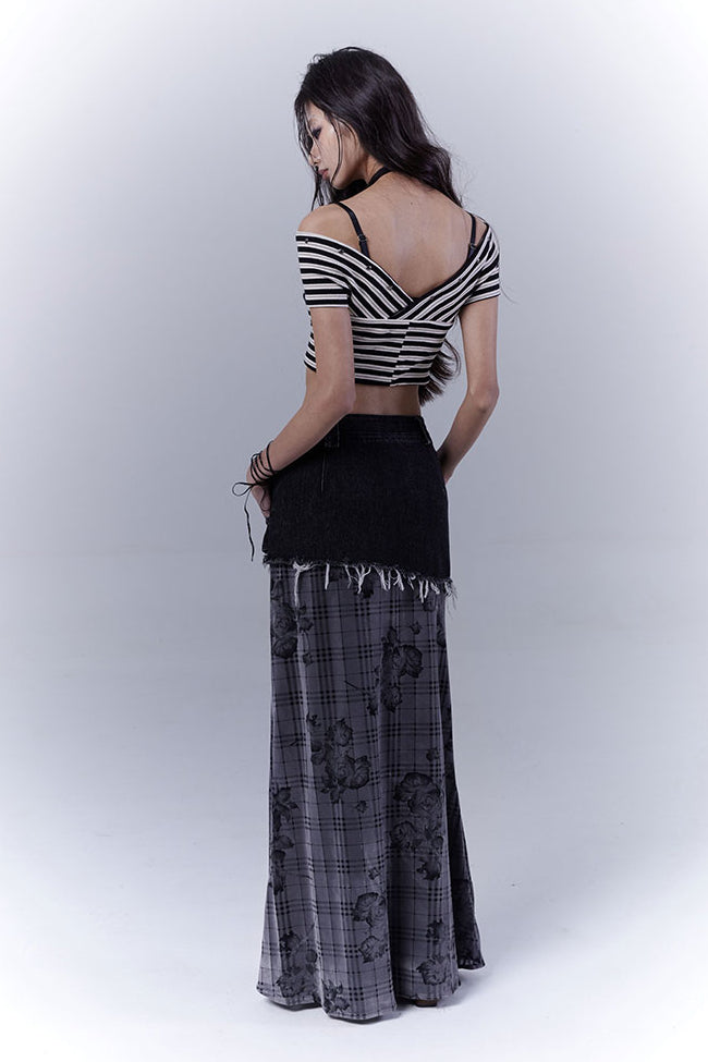 Striped Off-Shoulder Bandeau Top