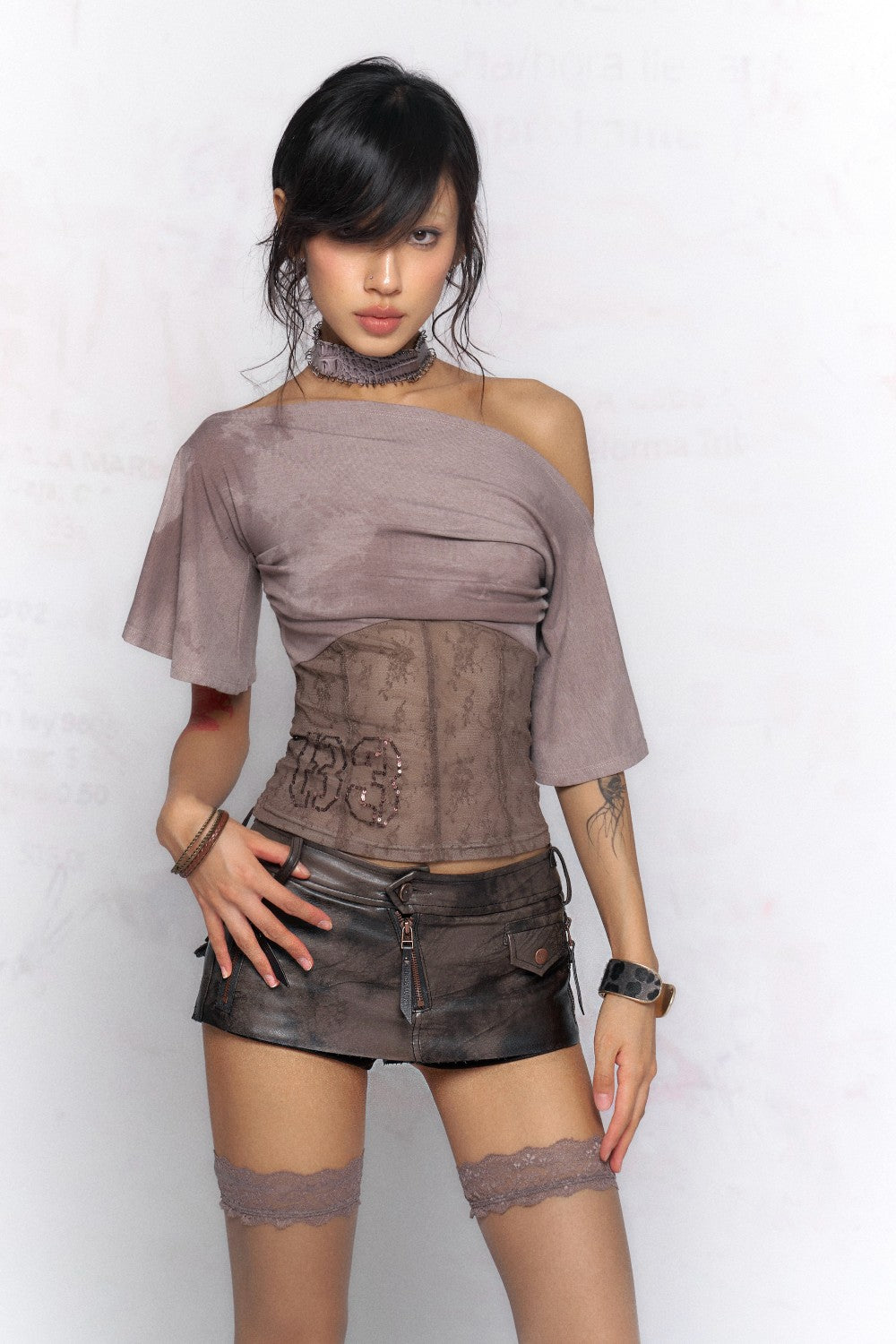 Vintage Leather Mini Skort