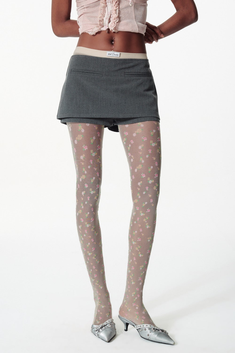 Polka Scarf Mini Skirt