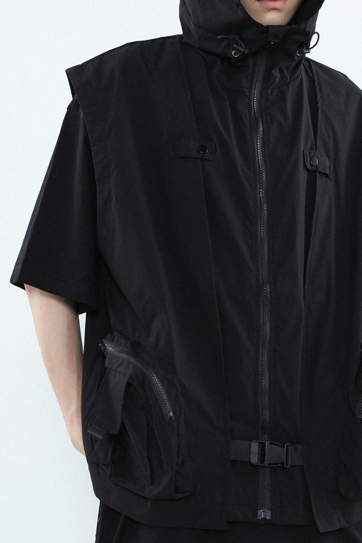 Hooded Utility Shell Vest