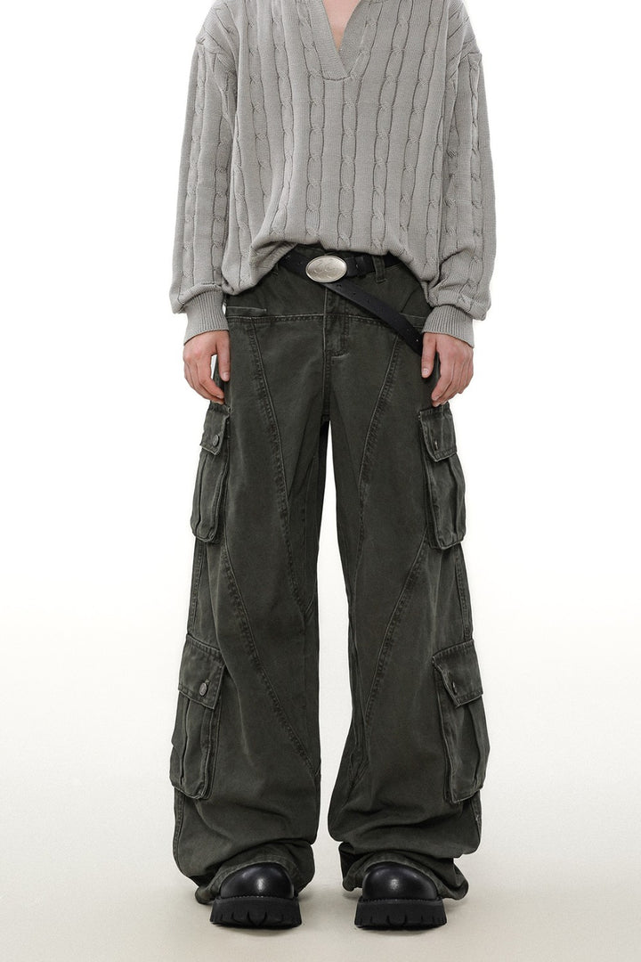 Wide-Leg Utility Cargo Pants